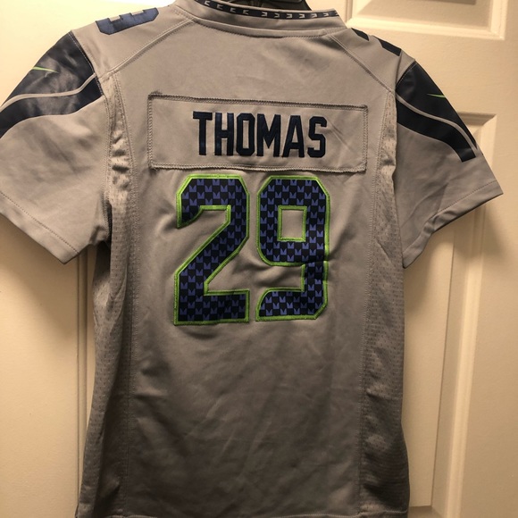 Nike Onfield NFL Seattle Seahawks #29 Thomas III  Gray Blue Jersey Size M - Picture 2 of 11